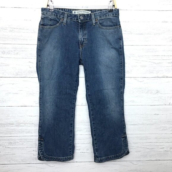 Gap Women's Jeans Cropped Bootcut Medium Wash size 8 length 24" - Picture 1 of 12